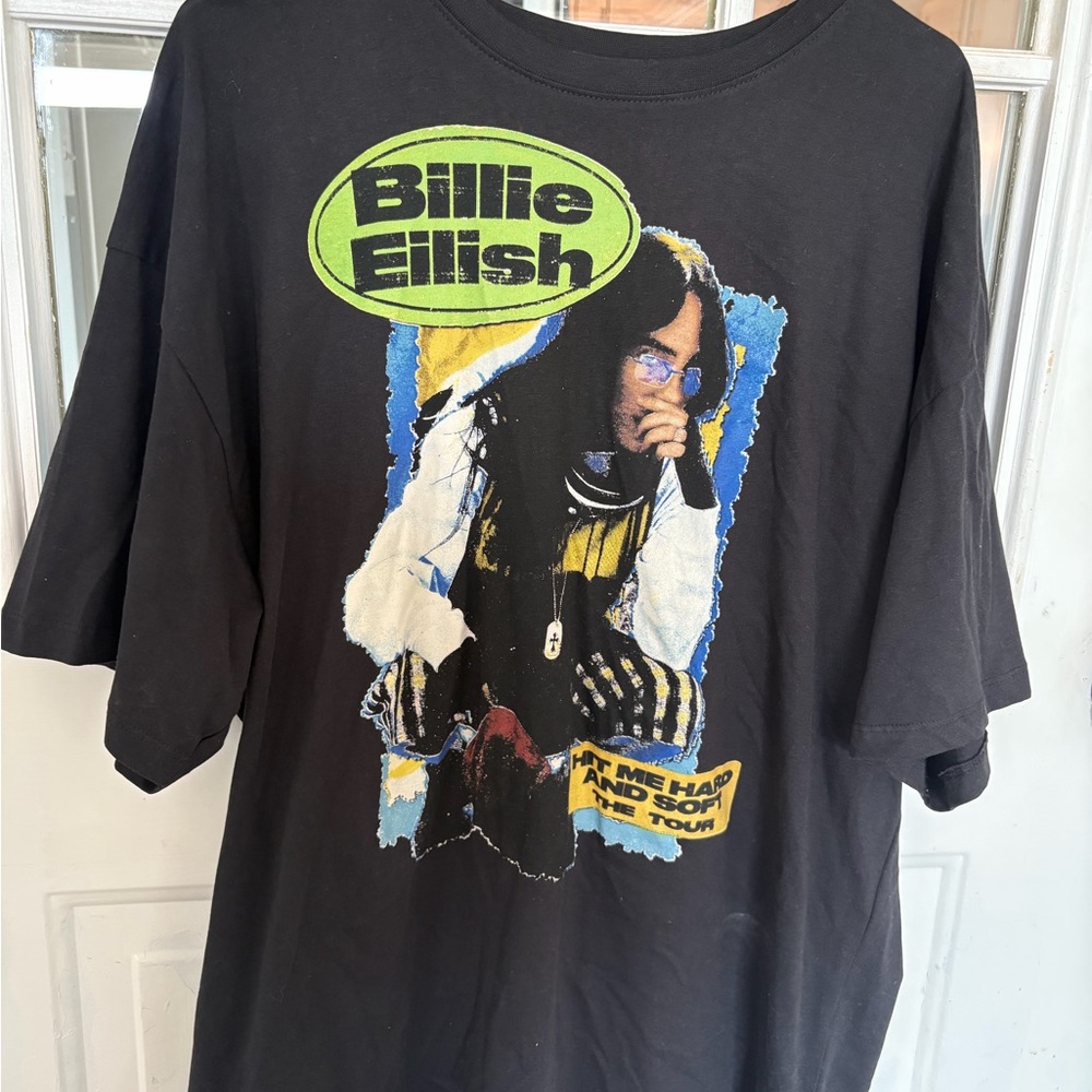Target Black Graphic Tee with Green and Blue Accents